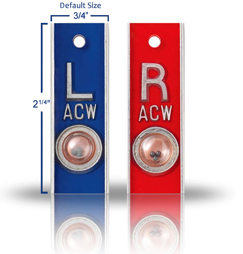 Aluminum Position Indicator X Ray Markers, Red & Blue